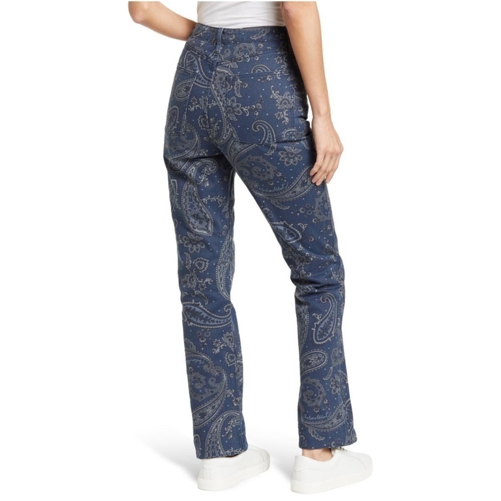 WeWoreWhat Revolve The Icon Jean in Paisley - Night 100% Cotton Sky Sz. 24 - Picture 7 of 14